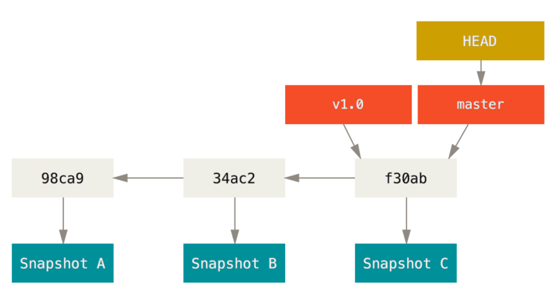 Une branche et l’historique de ses
\_commits\_.