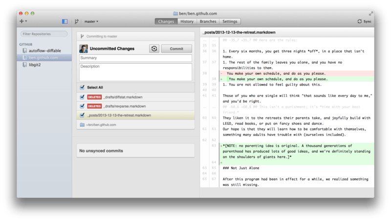 GitHub pour Mac.