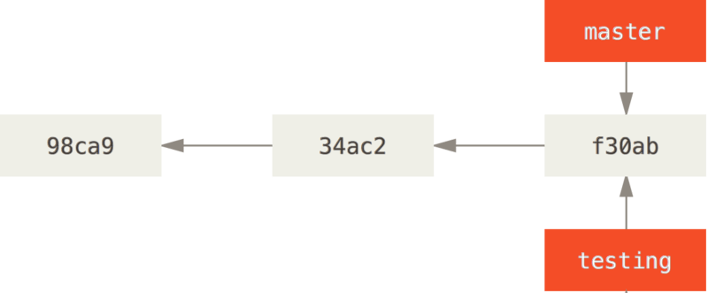 Deux branches pointant vers la même série de
\_commits\_.